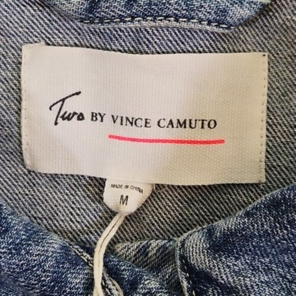 Turo by Vince Camuto Denim Vest Women's Medium Distressed Streetwear Y2K Blue - Picture 8 of 14